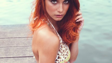 Women Victoria Ryzhevolosaya Redhead One Piece Swimsuit Nose Ring