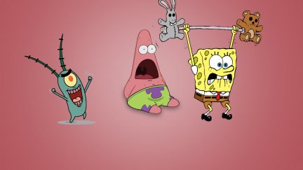 SpongeBob SquarePants, cartoon, pink background | 1920x1200 Wallpaper