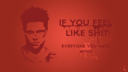 Brad Pitt, angry, Tyler Durden, red background, movies, typography ...