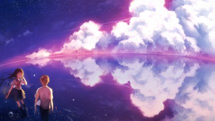 anime girls, Boy Meets Girl, anime boys, sky, clouds, stars | 1878x950 ...