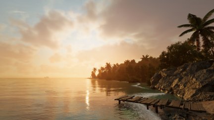 Farcry 6, video games, sunset, palm trees | 3440x1440 Wallpaper