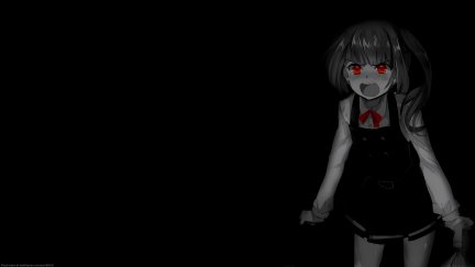 tears, schoolgirl, open mouth, selective coloring, black background ...