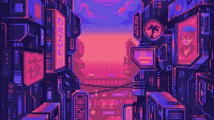 Pixel Jeff, digital art, illustration, animation, pixel art, futuristic ...