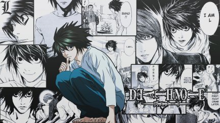 Death Note, anime, collage, L Death Note, fan art ...