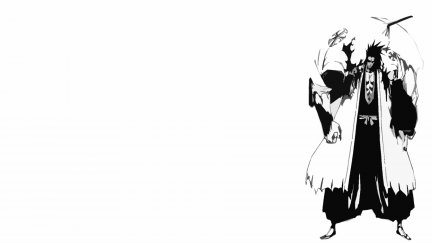 Bleach, anime, simple background, white background, Zaraki Kenpachi ...
