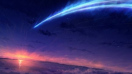 HuashiJW, anime, Kimi no Na Wa, sky, comet | 4096x2160 Wallpaper ...