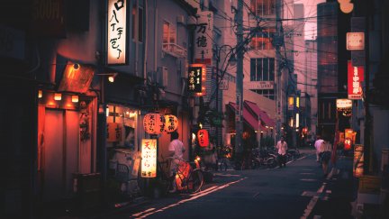 city, Japan, Japanese characters, Asia, urban, street, lights