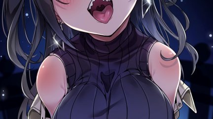 open mouth, tongue out, suggestive, blush, anime girls, anime, yellow