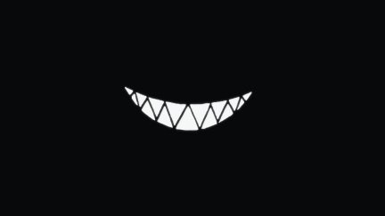 smile, Cheshire Cat, dark, pointy teeth, smiling, simple, simple