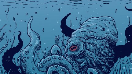 octopus, underwater, artwork, blue | 1920x1080 Wallpaper - wallhaven.cc