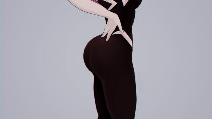 Gwen Stacy, fantasy girl, standing, blonde, short hair, Shadbase