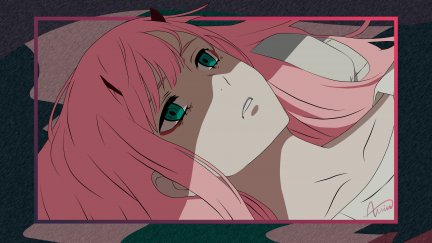 pink hair, anime, anime girls, Zero Two (Darling in the FranXX), square