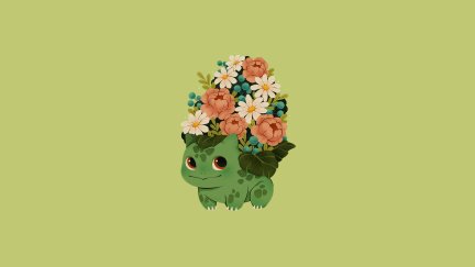 red eyes, Bulbasaur, Pokémon, Pokémon First Generation, pastel, flowers ...