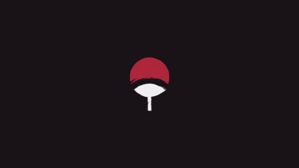 Uchiha clan, logo, minimalism, Naruto (anime), dark, Uchiha Sasuke