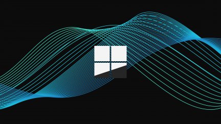 logo, windows logo, Microsoft, lines, waveforms, simple background