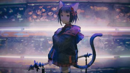 short hair, original characters, anime, anime girls, animal ears, cat